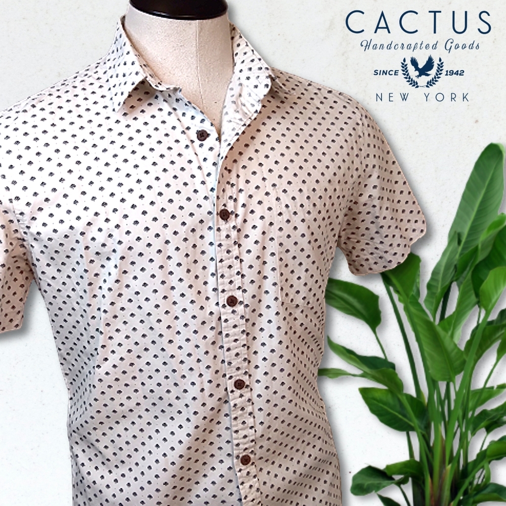 Cactus | Short Sleeve Casual Americano Button-down Shirt, Men's Large